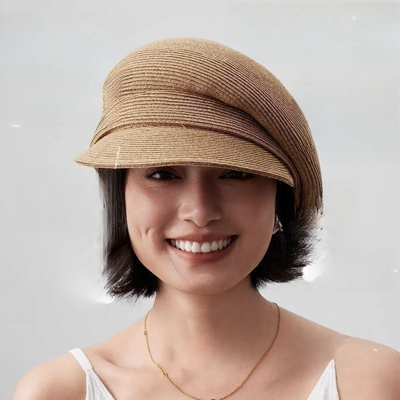 

Japanese-style contrasting color berets sun-protective hats new newsboy and women's