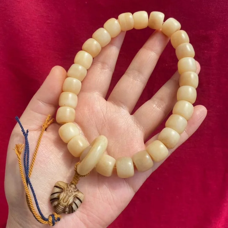 Natural camel bone bracelet in original color, long string, suitable for both men and women, DIY accessory