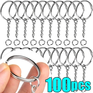 20/100pcs Logam Kosong Gantungan Kunci Gantungan Kunci Split Cincin Keyfob Gantungan Kunci Lobster Gesper Gantungan Kunci Liontin Kunci Cincin Baja Tahan Karat 10 collier penjualan terbaik christian dior - №
