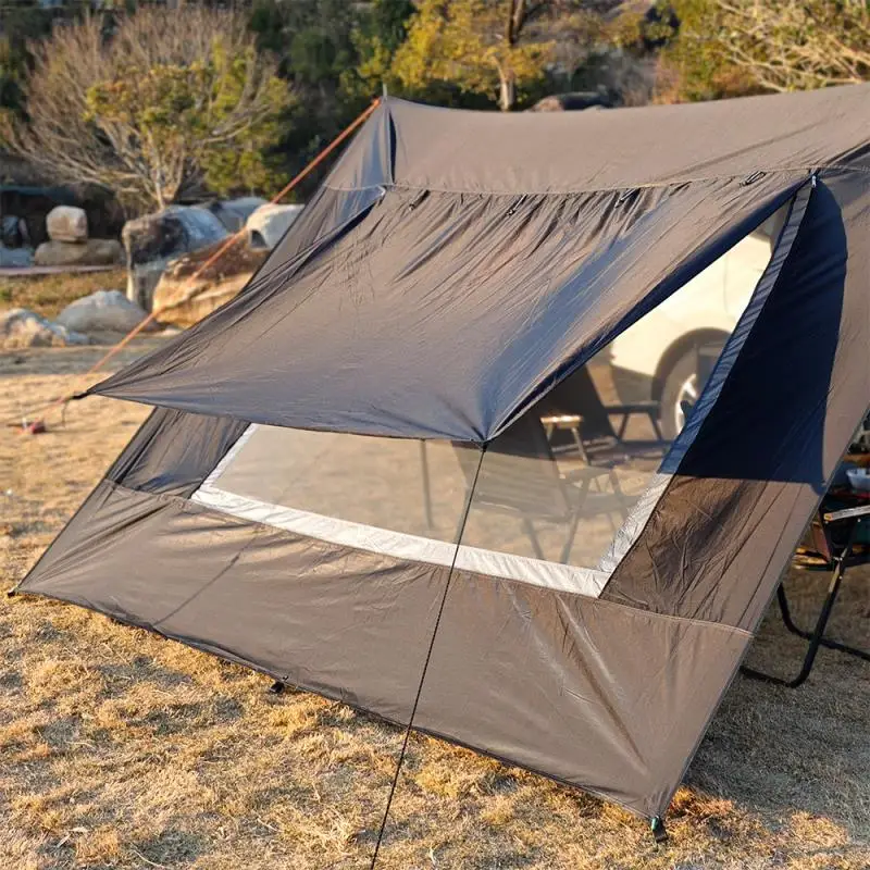 Waterproof RV Car Side Awning with Blackout Screen Window UV50+ Vinyl Sunshade Portable Tailgate Canopy for SUV Camping