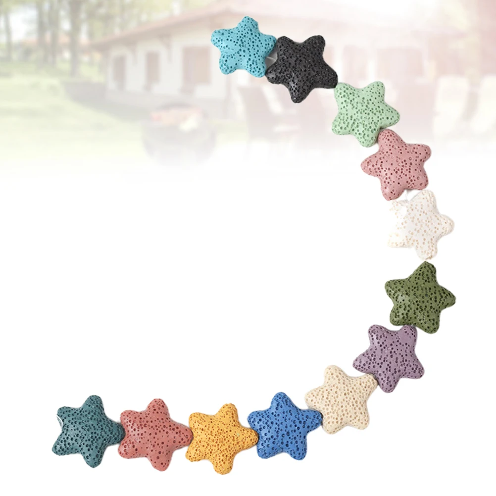 

18pcs 23X23X8Mm Volcanic Rock Pendant Beads Star Shape Lava Stone Charms Diy Jewelry Making Accessories For Necklace Bracelet