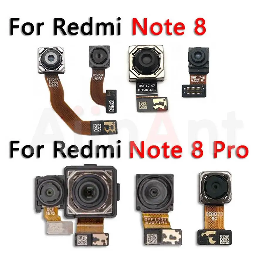 Aiinant Small Front Camera Flex For Xiaomi Redmi Note 8 8A Pro Plus Macro Depth Wide Main Big Back Rear Camera Flex Cable