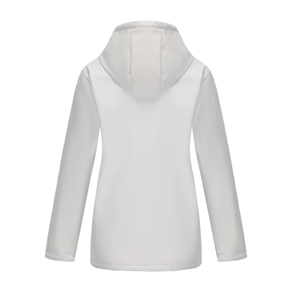 Hooded Jacket Womens Drawstring Waist Multi Pocket Fleece Lined Windproof Thick Warm Coat Autumn Winter Outdoor Wear