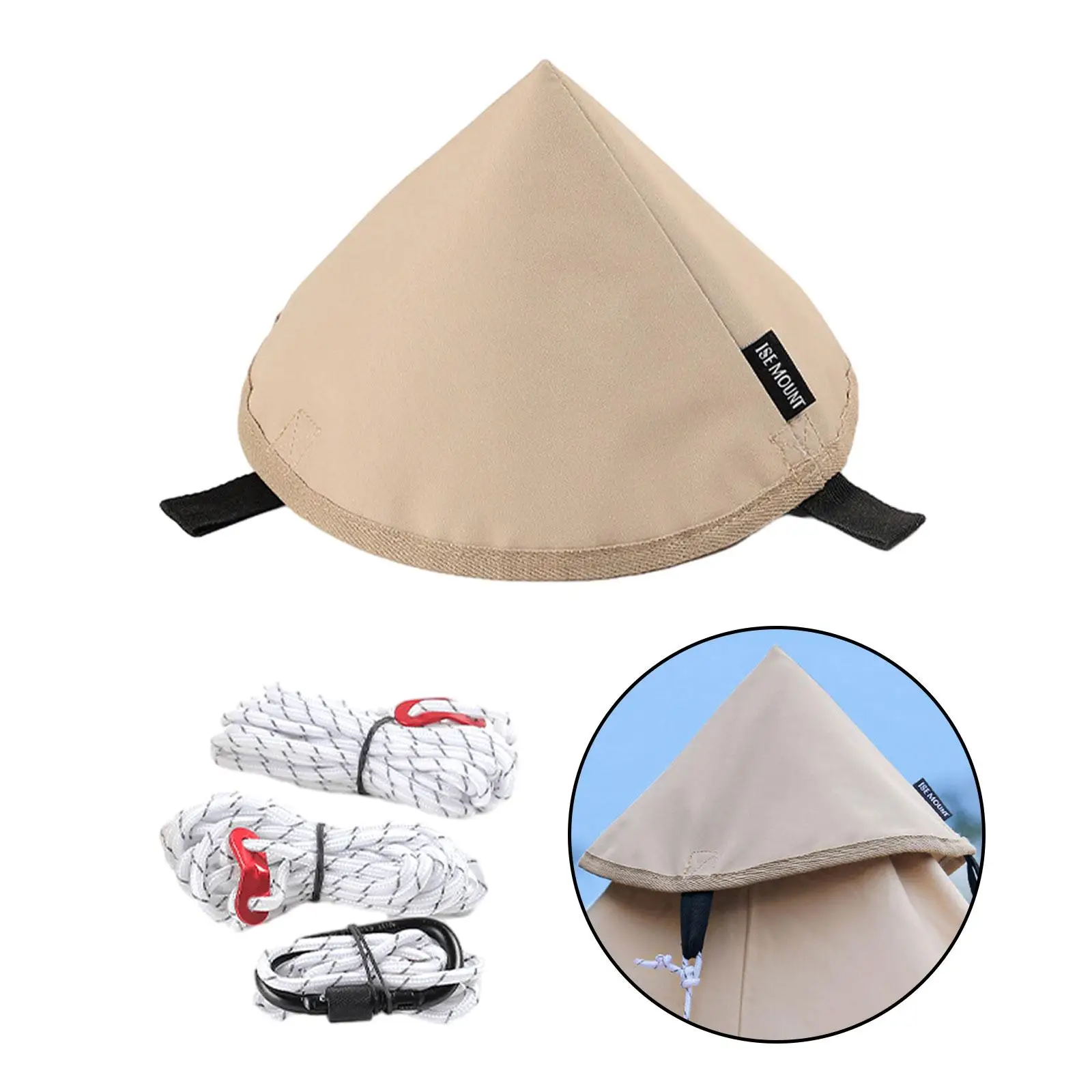 

Tent Hat Paracord Rope Flame Retardant Durable Tarp Connection Adapter for Backpacking Tent Tarp Hiking Awning Outdoor Activity