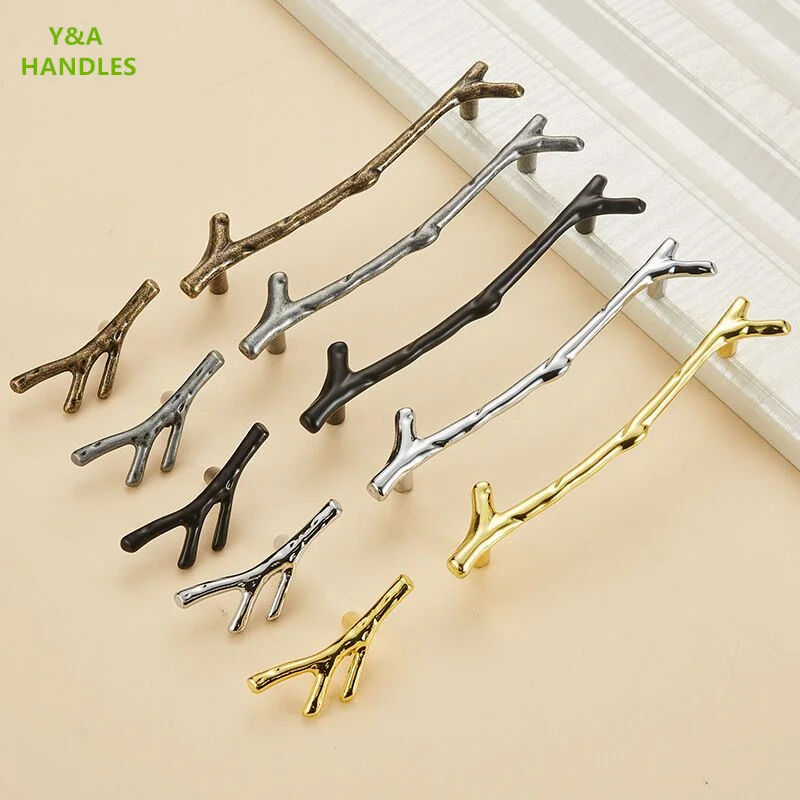 مقابض درج خزانة الأثاث مقابض المطبخ لمقبض الخزانة درج الباب الأثاث مقبض المطبخ Dendritic بسيط الألومنيوم #4