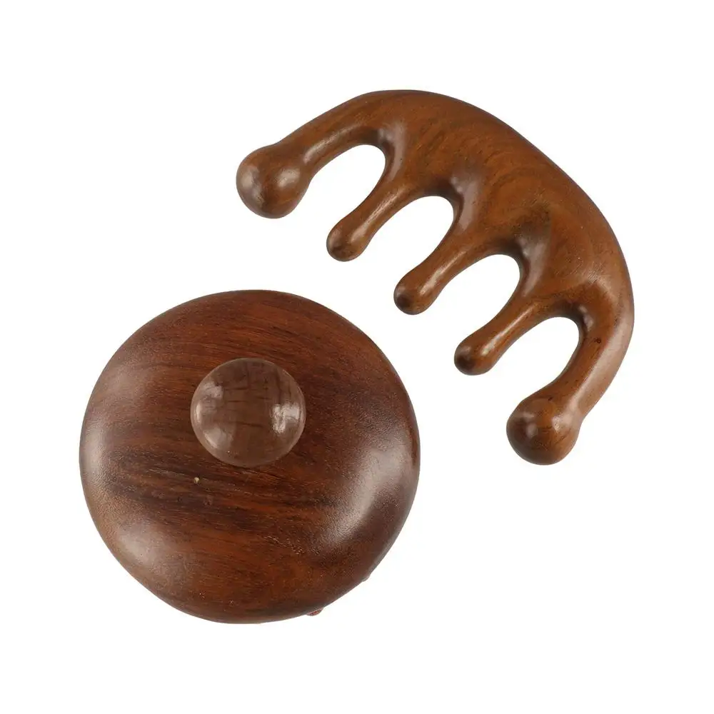 

Scalp Relax Meridian Massage Comb Blood Circulation Anti-static Head Massage Comb Wooden Handle Sandalwood Sandalwood Hair Comb