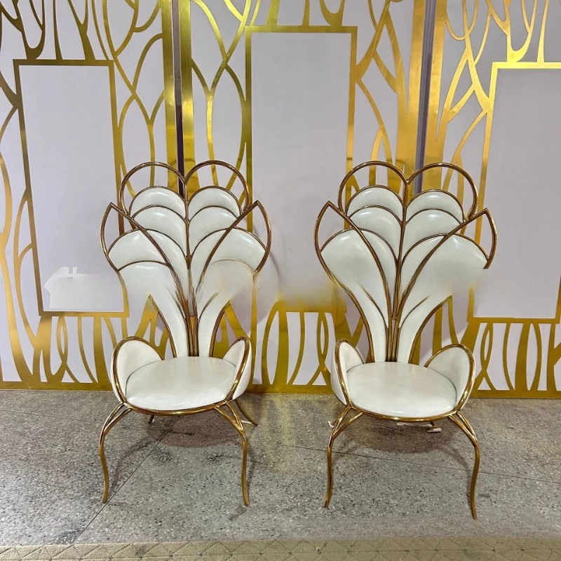 European hotel furniture stainless steel new export wedding electroplated titanium chair