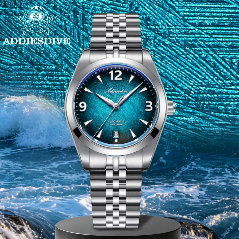ADDIESDIVE TOP Sale Men Watch AD2060 Sapphire Crystal 200m Diving BGW9 Luminous 316L Stainless Steel Automatic Mechanical Watch