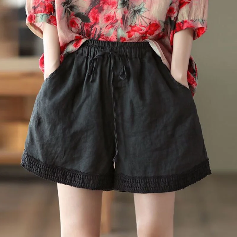 Pantalones cortos de punto para mujer, ropa de dormir suave y acogedora para estar en casa, cómoda, ligera, relajada, informal, elegante, pijama Ins