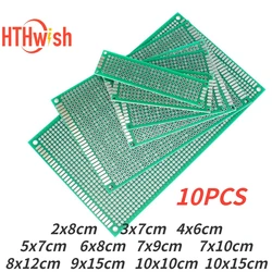 10pcs Double Sided Breadboard Kit 2x8 3x7 4x6 5x7 7x9 10x10 10x15CM Universal PCB Circuit Protoboard Stripboard DIY Electronic