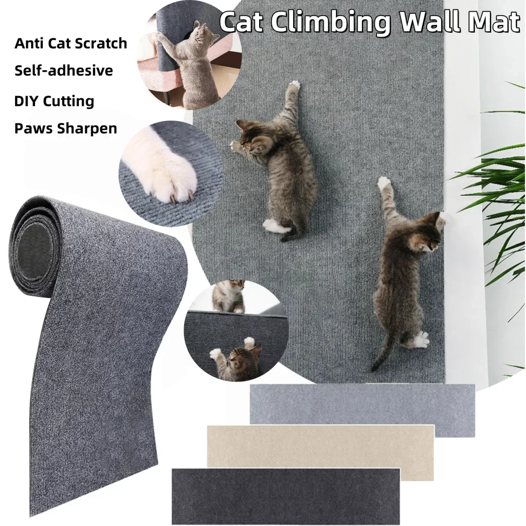 Cat Climbing Wall Mat Anti Cat Scratch Sofa DIY Kitten Crawling Mat Sofa Protection  Self-adhesive Carpet Cats Scratch Board