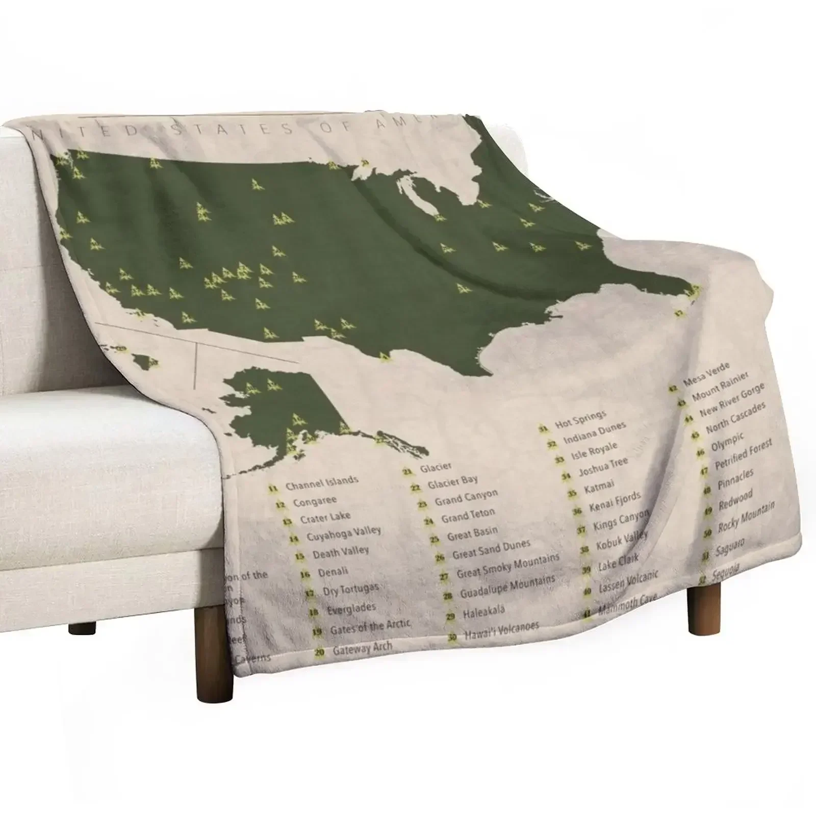 US National Parks Throw Blanket Beach for winter Soft Shaggy Travel Kid'S Blankets