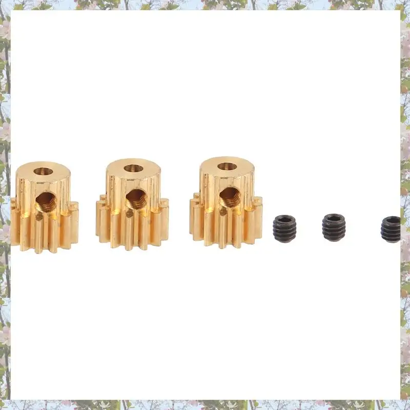 T84C-3PCS 3.175mm eixo pinhão de bronze engrenagem do motor 32dp 48dp 64dp m0.8 para 1/10 1/8 rc carro 3650 3660 peças de reposição 13t
