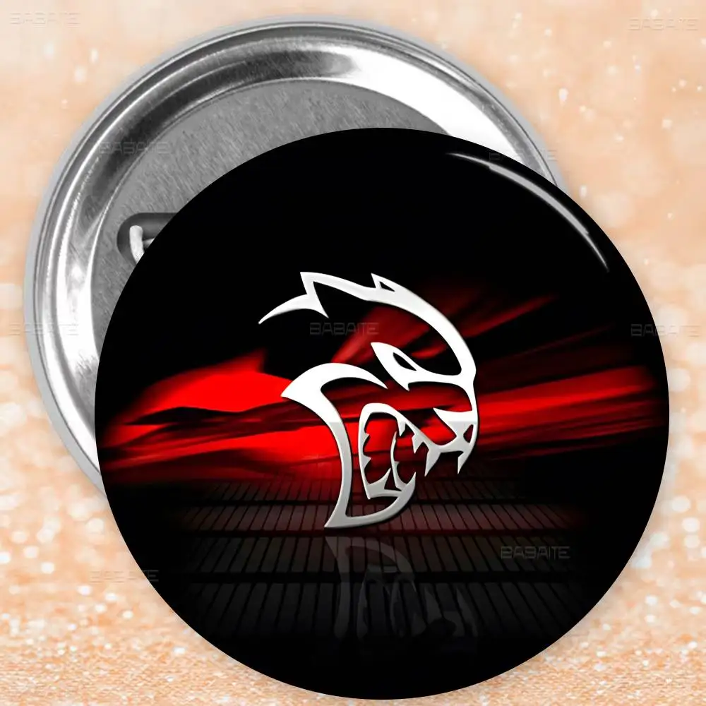 SRT Hellcat Demon Dodge Challenger Car Button Pin Handmade Brooch for Clothes Badge Backpack Decoration Jewelry Accessories view 5