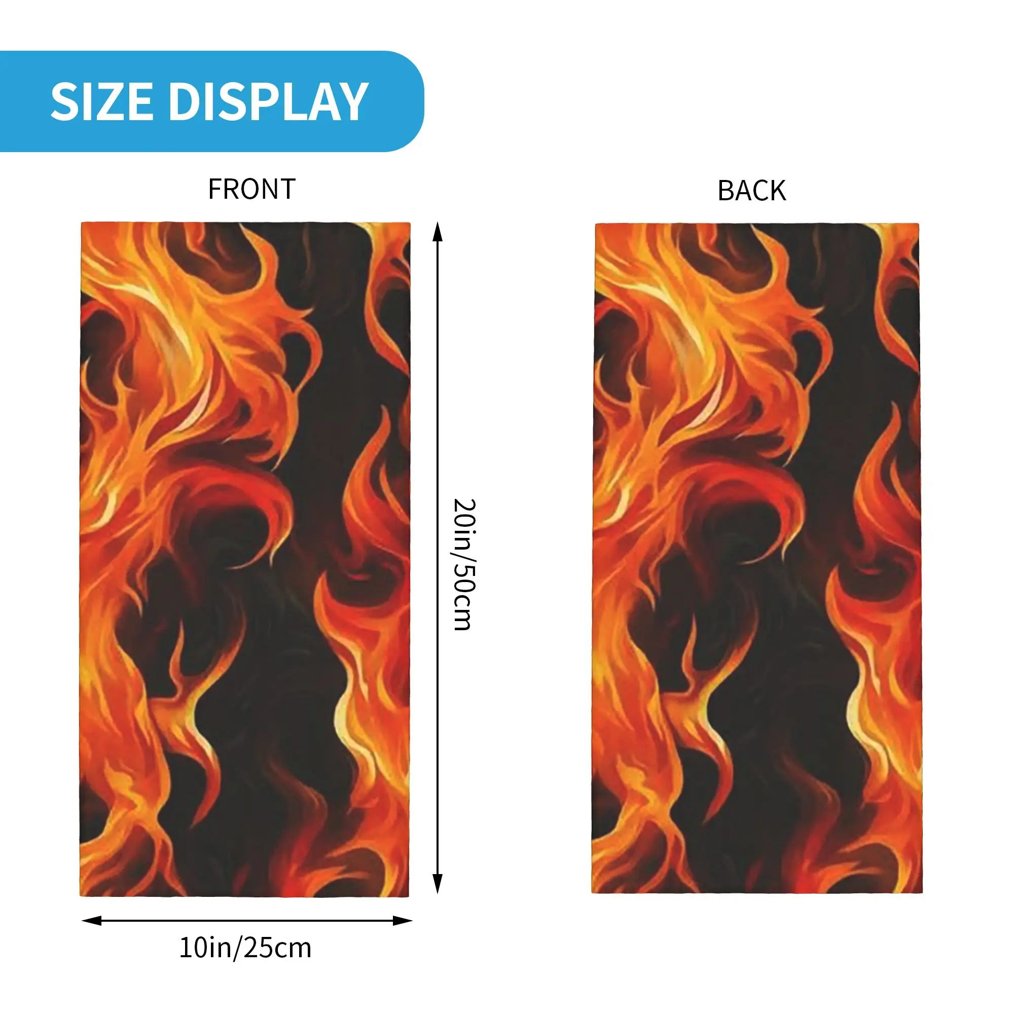 Flame Pattern Bandana Neck Cover Printed Face Scarf Balaclava Riding Unisex Adult Breathable