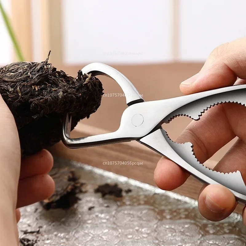 New Stainless Steel Tea Pliers Multifunction Manual Thickened Jaws Puer Tea Clips for Puer Tea Cake Red Ceremony Accessories