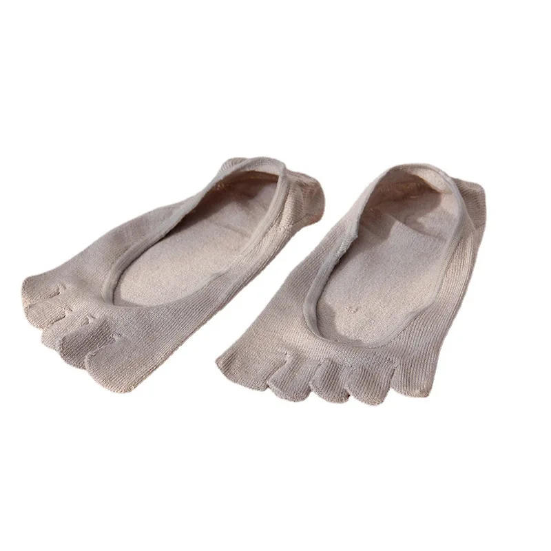 Winsleter-3PCS Calcetines de cinco dedos 80% seda, boca de calcetín invisible elástica para mujer, calcetines náuticos finos y cómodos para las cuatro estaciones P58466CC
