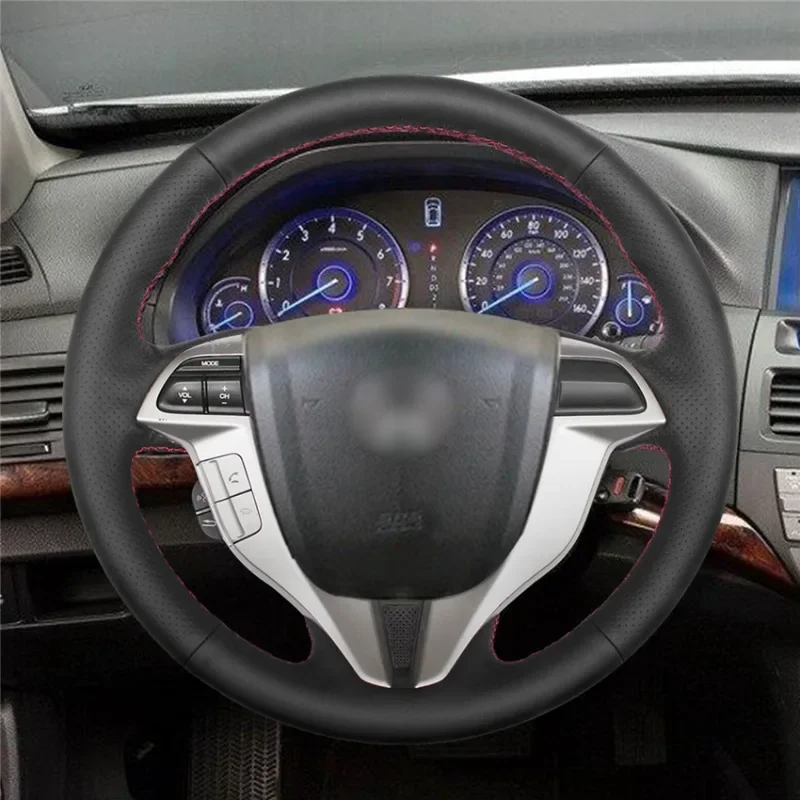 

DIY Hand-Stitched Non-slip Artificial Leather Steering Wheel Cover for Honda Accord 8 Coupe Accord Crosstour Interior Accessory