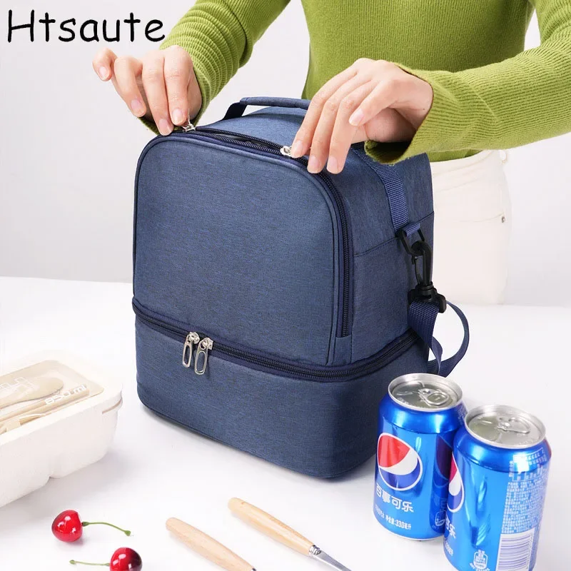 

Portable Lunch Bag Thermal Insulated Lunch Box Tote Cooler Handbag Waterproof Backpack Bento Pouch Company Food Storage Bags