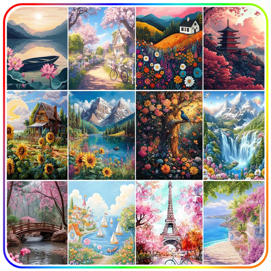 

SDOYUNO Diamond Painting 5D Diamond Mosaic Landscape Scenery Kits Embroidery Diamond Art Kit Needle Arts Craft Home Decoration