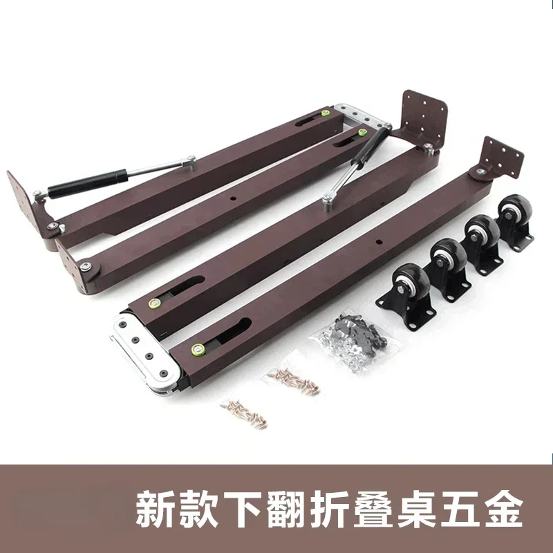 Flip Down Folding Table Hardware Hide Custom Push-pull Desk Wine Cabinet Track Retractable Bar Attached To Dining Table