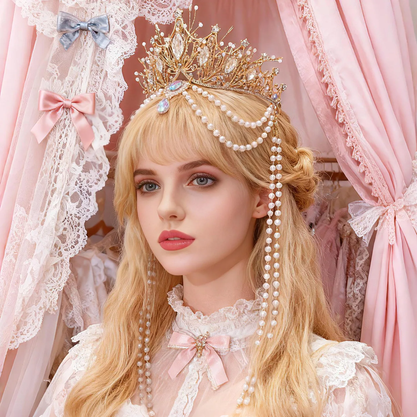 

Exotic Crown Hair Accessory Tassel Dunhuang Style Golden Headdress Trip Shoot Eyebrow Chain Tuinga Ornament