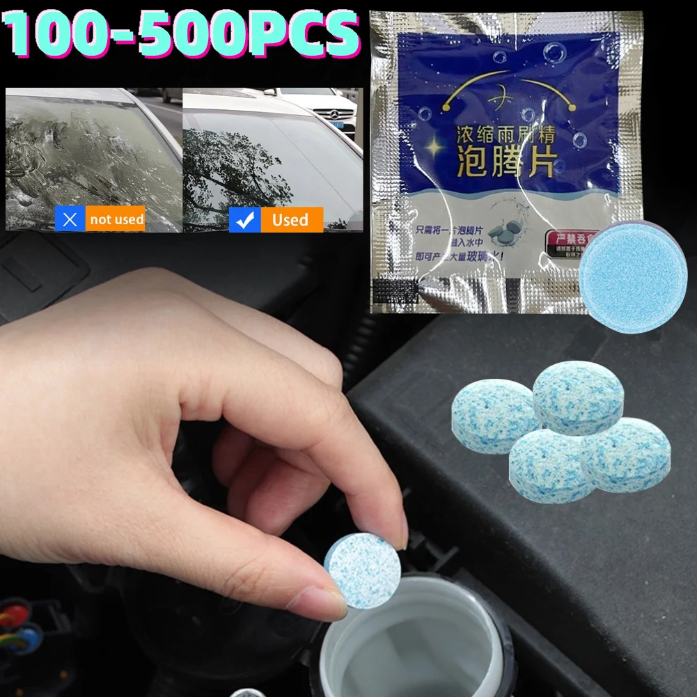 

100-500 шт. твердые чистящие гранулы, жидкость для омывателя лобового стекла автомобиля, твердая очистка, концентрированные таблетки для чистки окон автомобиля
