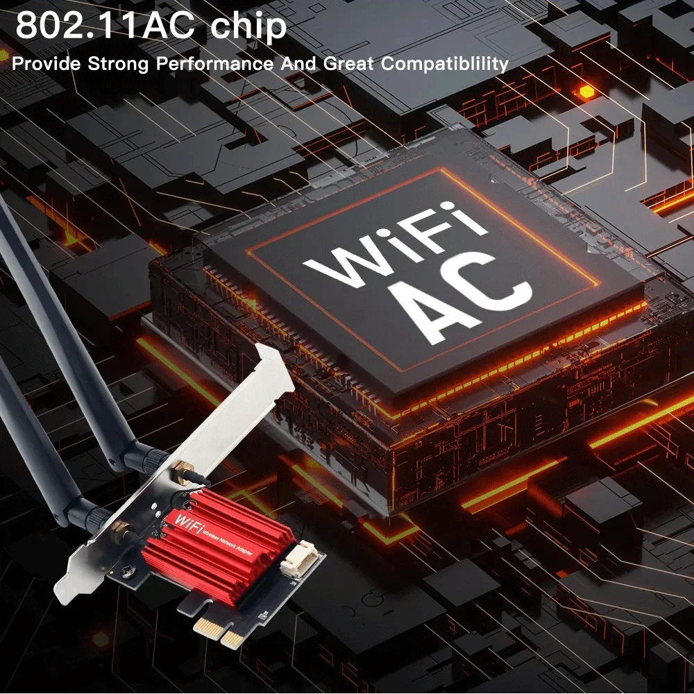 

AC1200 WiFi Bluetooth беспроводной адаптер PCI-E для настольного компьютера