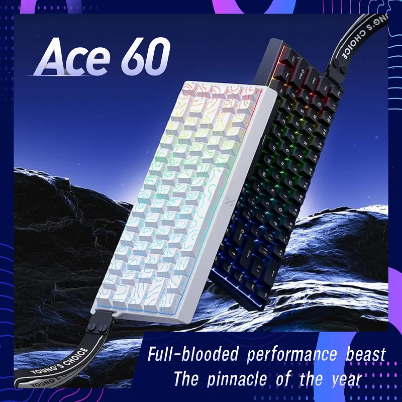 

MCHOSE Ace60/Ace60Pro Magnetic Wired Mechanical Keyboard Type-CErgonomic 61-Key Layout for pro Gamers-eSports Gaming Keyboard