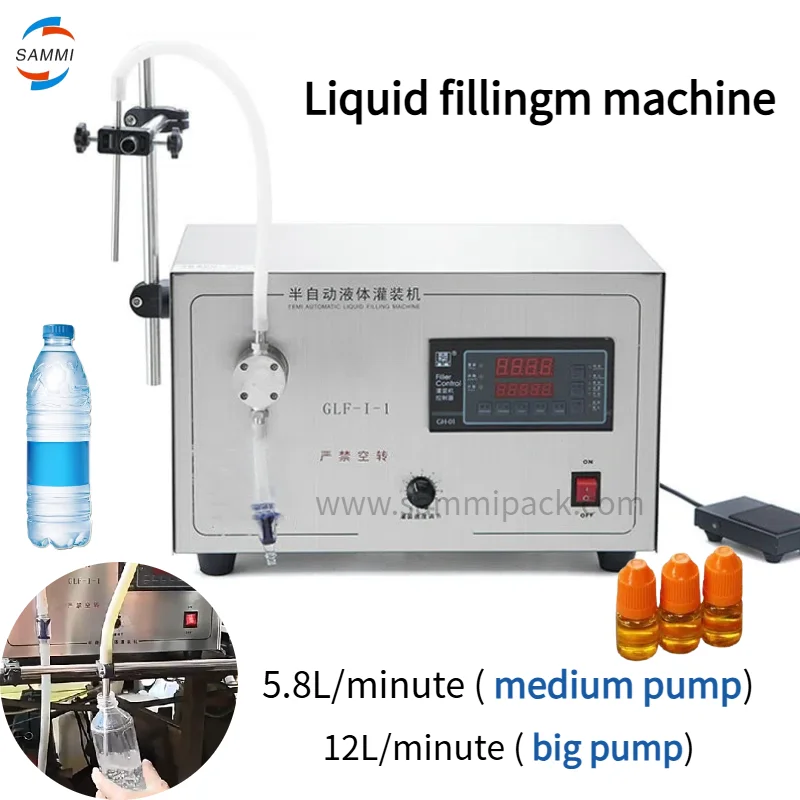 

GIF-I-I Big Pump 1000-5000ML Electric Liquid Filling Machine Medium Pump Gear Pump Water Oil Juice Liquid Bottling Machine