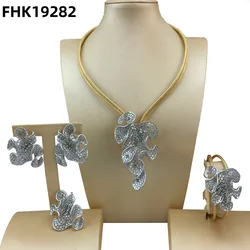 Latest Unique Necklace Brazilian Jewelry Sets For Women Party Bridal Jewelry FHK19281