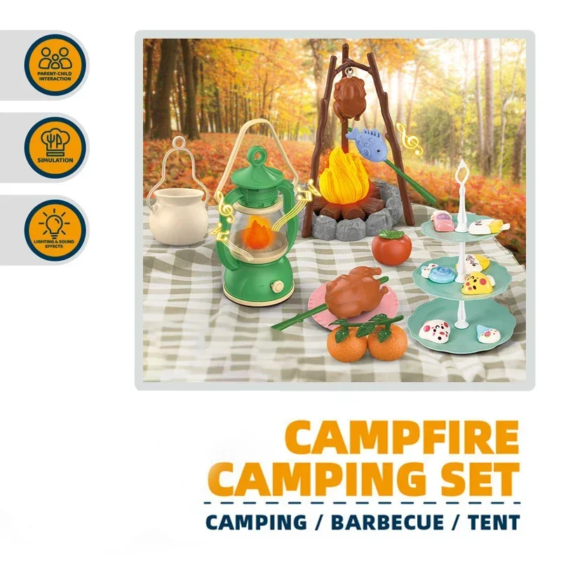 Kinder Camping Zelt Set Baby Spielplatz Miniatur Lebensmittel Kinder Zelt Haus Indoor Outdoor Eltern-kind-Interaktive Spiel Spielzeug