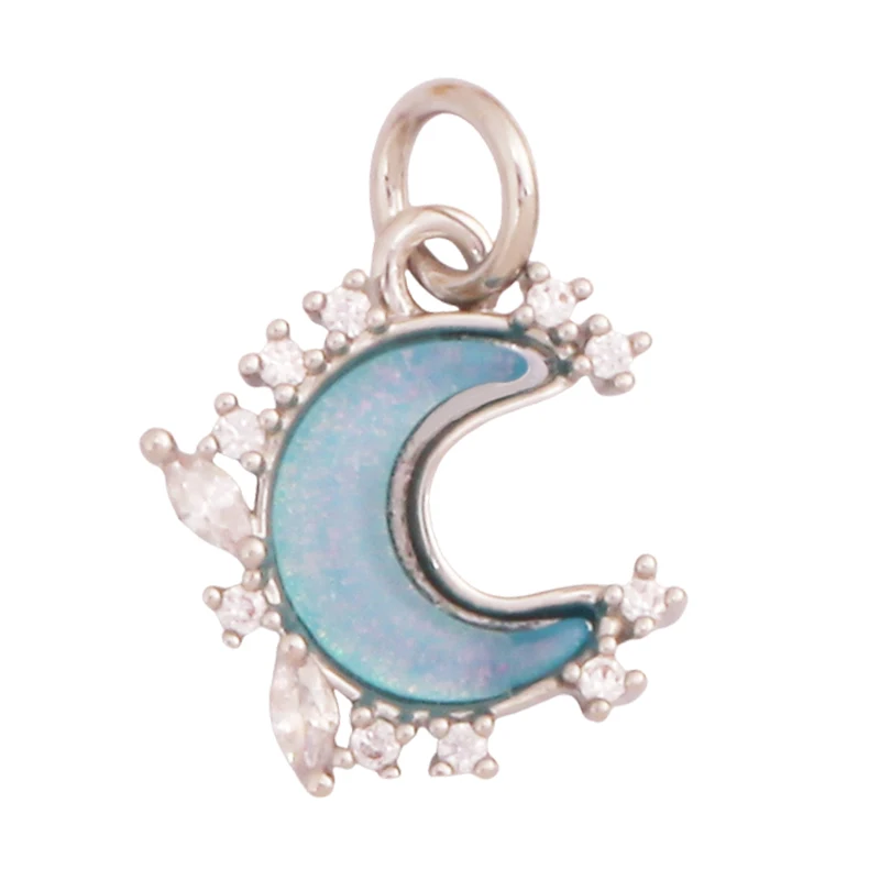 Trendy Mini Windmühle blinkende Bolzen Stern Sonne Mond Regenbogen Schneeflocke Charm Anhänger, Handwerk Schmuck Halskette Armband Zubehör S28 – Detail 32