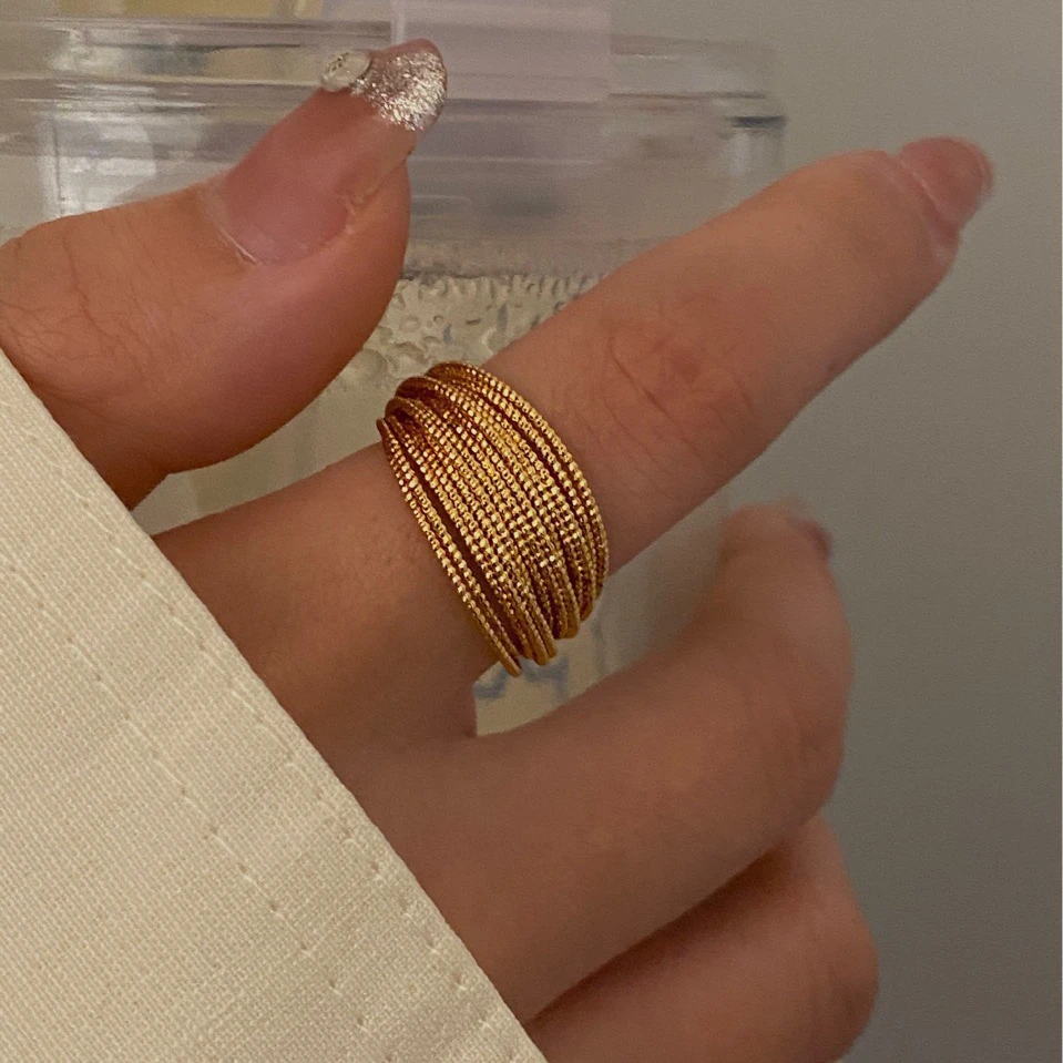 

Латунные Многослойные кольца для женщин, ювелирные изделия в стиле панк, дизайнерский клуб, восхитительный тренд, бохо, корейский, японский ...