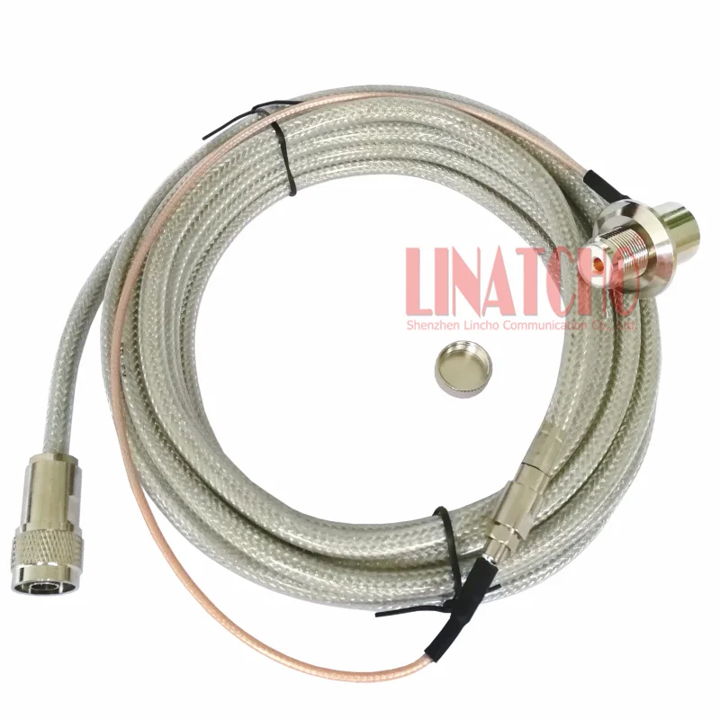 

LINATCHO 5 Meters SC-5MS 5D-FV Antenna Coaxial Cable N Male Connector FT-7800 FT-7900 Mobile Car Radio