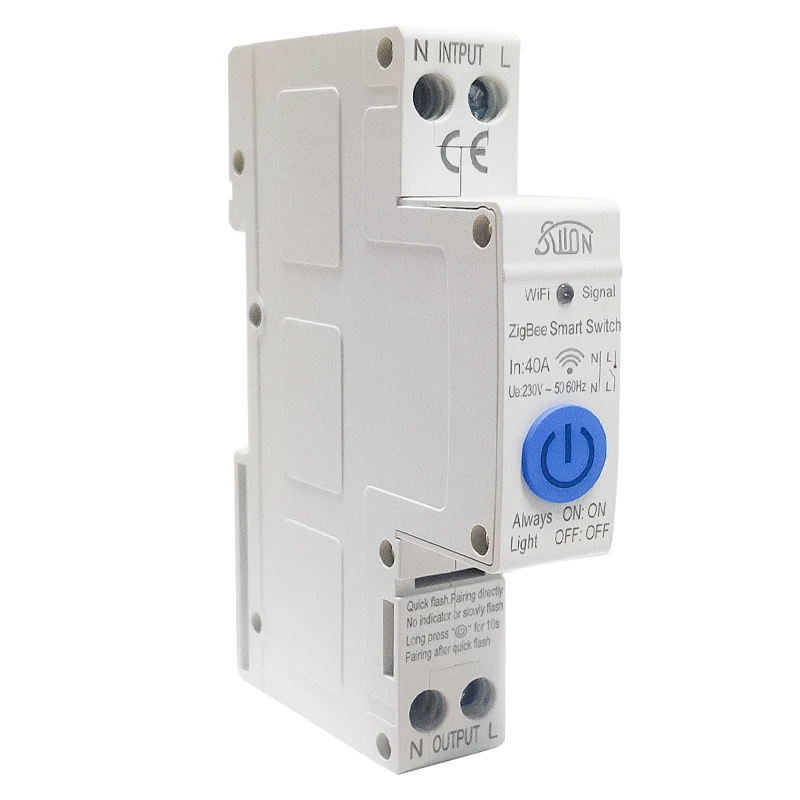 ZigBee Din Rail Circuit Breaker Smart Timer Switch relè telecomando di Tuya con Smart Home Voice Alexa Google Home 1P