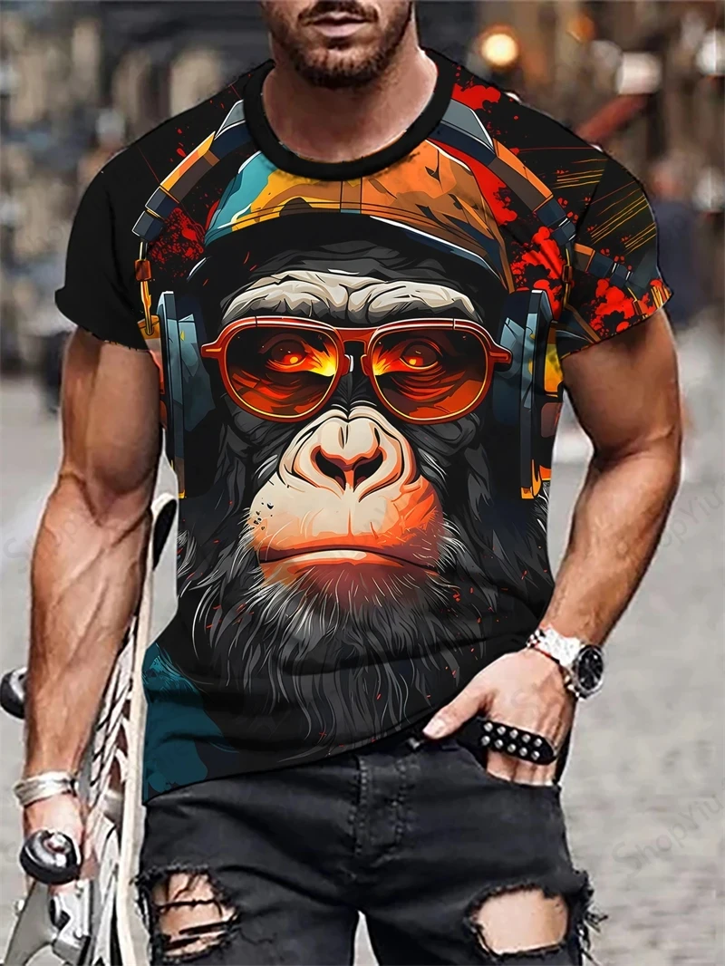 Animal Men\'s T Shirt Train 3d Print T-shirt Men Women Fashion Short Sleeve T-shirt Hip Hop Tops Tees Oversized Tshirt Summer