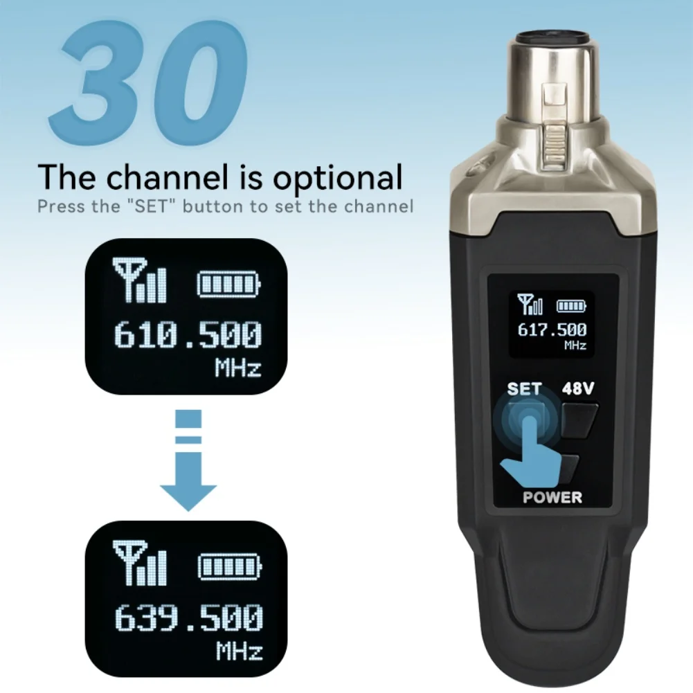 

1 комплект UHF, беспроводная XLR FM-микрофонная система, 48 В, емкостный динамический передатчик с низкой задержкой, приемник, аксессуары для микрофона