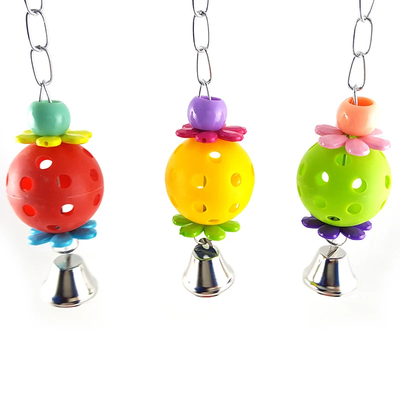 Colors Pet Parrot Toy Egg Bell Ball Hanging Petal Beads Parrot Toy Ball Pet Supplies Home Decroation Bird Supplies Sale