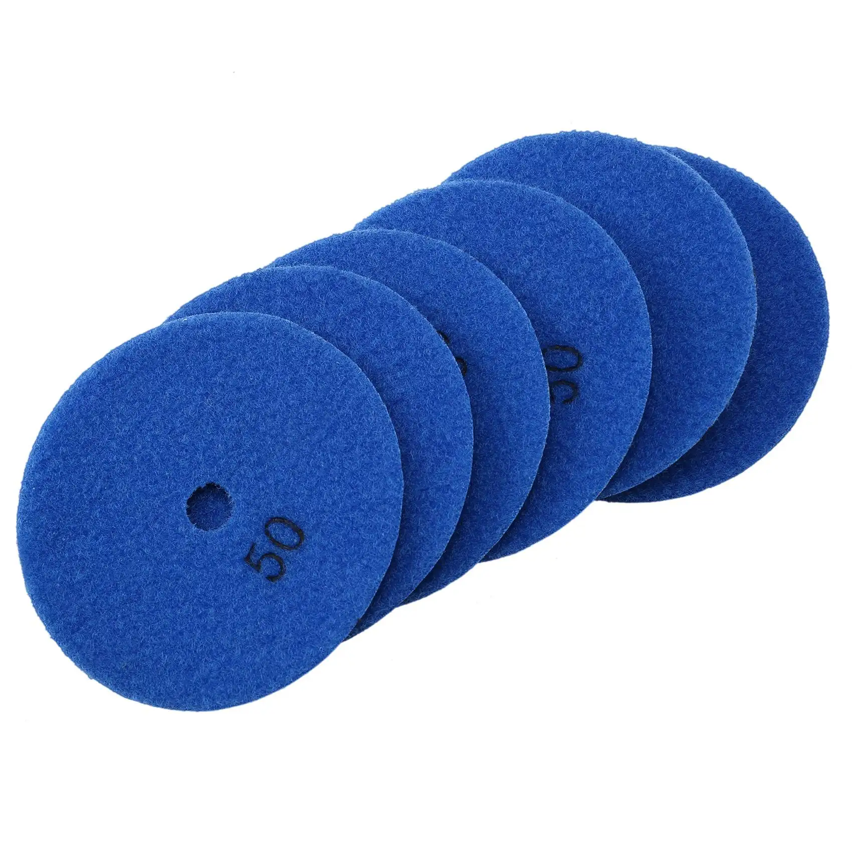 6 Pcs 4 Inch /100 Mm Grit 50 Diamond Dry Polishing Pad Granite Marble Flexible Resin Sanding Disc Ceramic Stone Polisher Disc