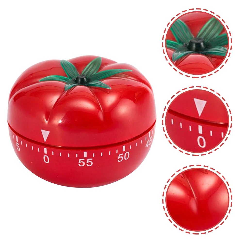 Adorable cocina mecánica en forma de tomate para hornear, gestión del tiempo de cocina, herramienta con temporizador de dibujos animados, portátil para el hogar