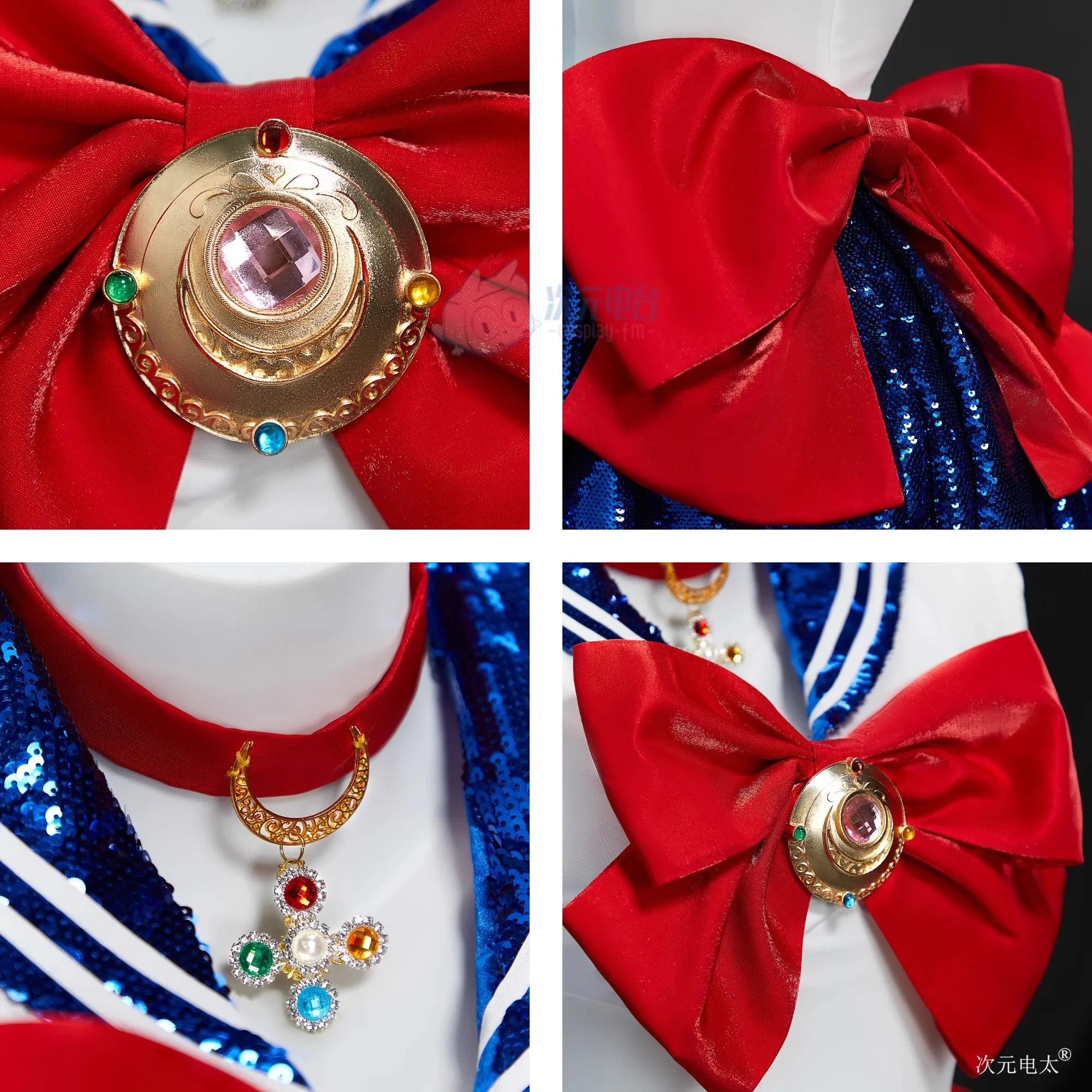 New Anime Tsukino Usagi Cosplay Costume Women Cute Sequin Dress Gloves Earrings Headwear Suit Halloween Carnival Party Clothes view 5