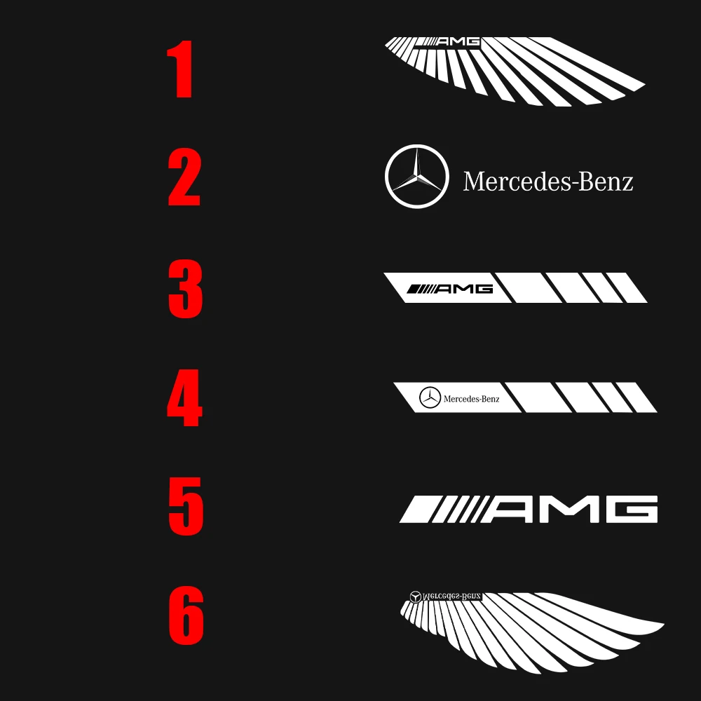 2PCS Angel Wings Car Welcome Light Laser Projector Rearview Mirror Carpet Lamp for Mercedes Benz AMG Atmosphere Light Decorative