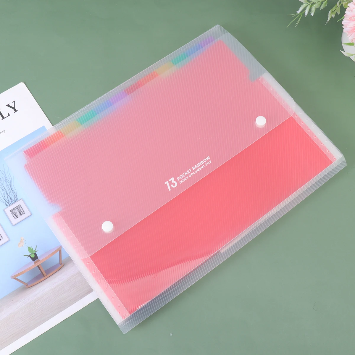 

13 Pockets Multilayer File Bag Document Organizer Storage Folder Bag Plastic File Folder Students Accessories Office