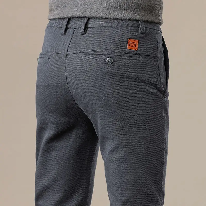 

Классические облегающие мужские повседневные брюки, дышащие прямые эластичные корейские деловые брюки, весенне-осенняя новая модная мужская одежда