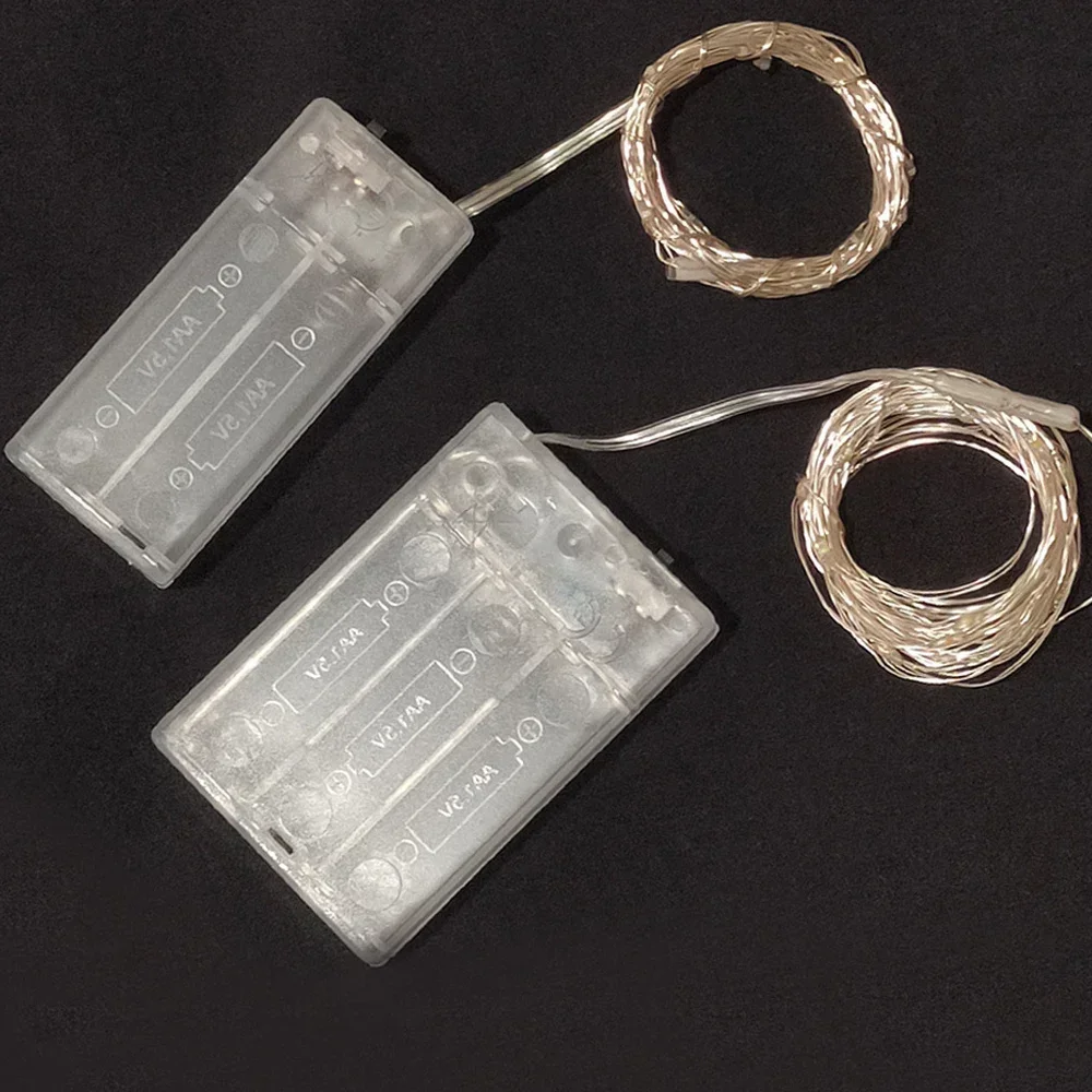 10pcs 2/3Meter Copper Wire LED String Fairy lights Holiday lighting Fairy Garland For Christmas Tree Party Decoration navidad