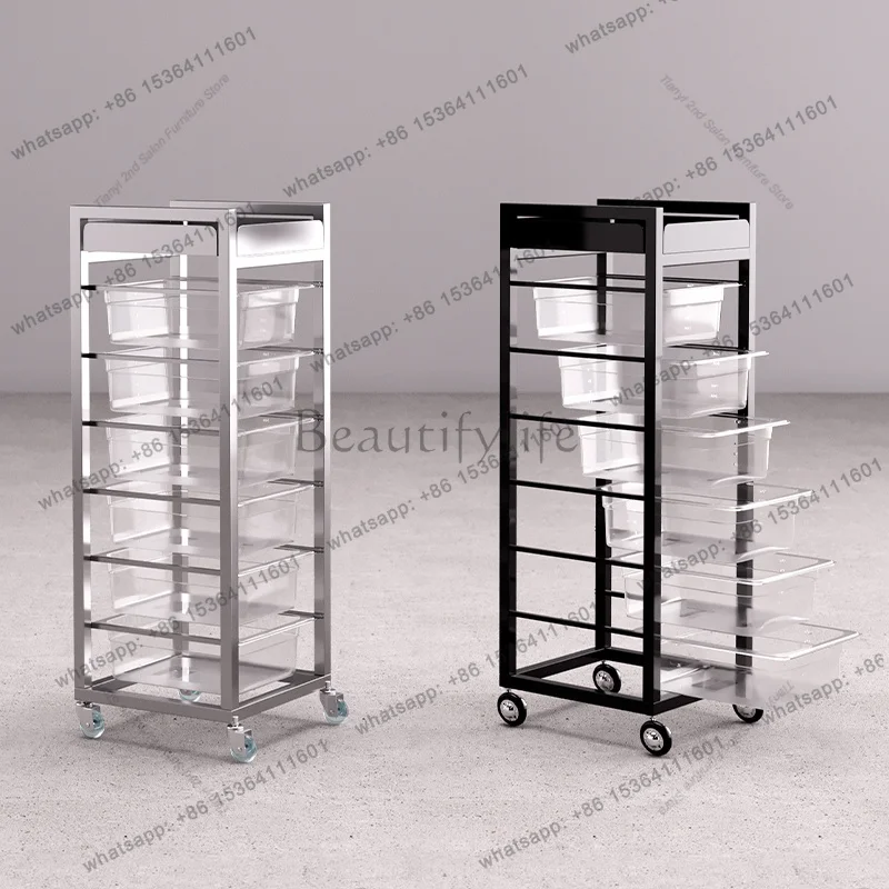 Factory Direct Sales Modern Barbershop Shelf Salon Trolley Multifunctional Hairstylist Perm And Dye Cart Beauty Salon Furniture