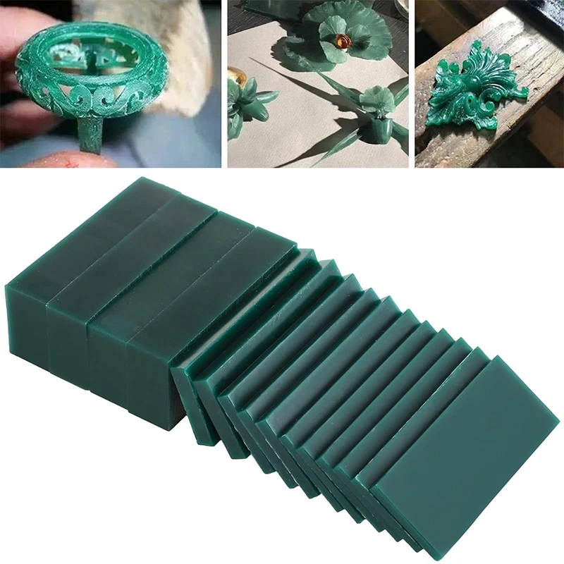 15pcs/box Jewelry Carving Wax Slice Assortment Jewelry Engraving DIY Molding Tools Mold Sculpting Green Blue Wax Slices