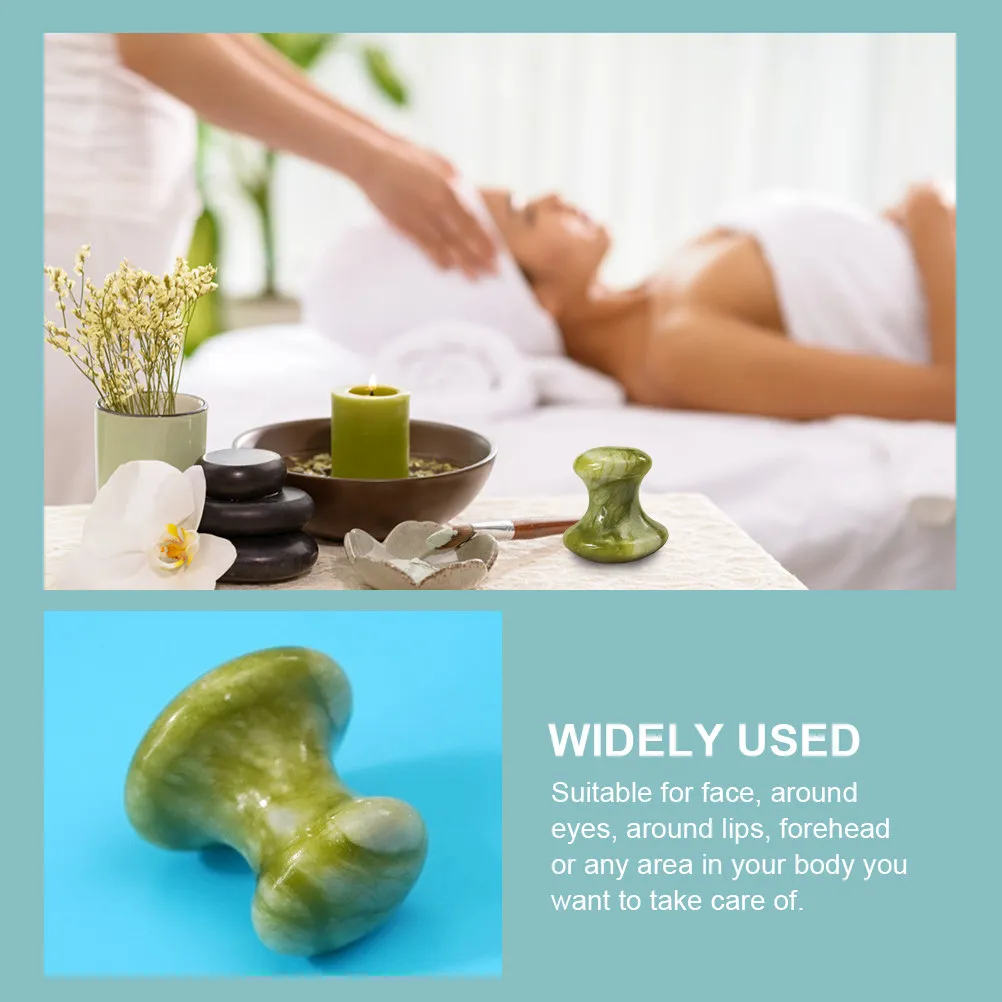 Fine Crafted Jade Gua Sha Stone Facial Massager Mushroom Shaped Scraping Stone for Face Body Meridian Massage Therapy Beauty