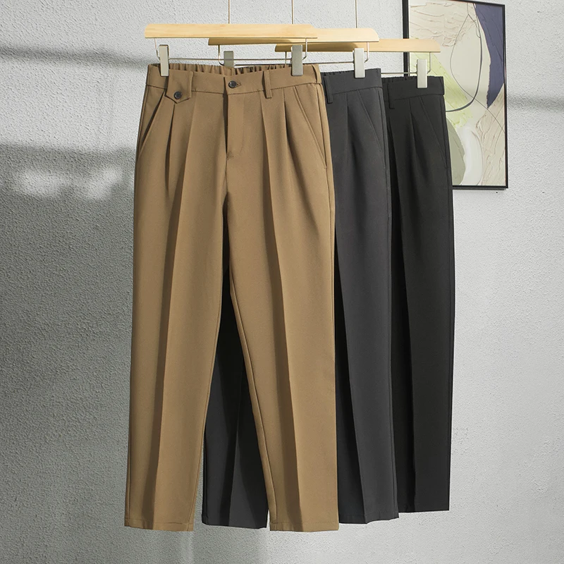 

Spring Summer New Style Men's Casual Slim Fit Straight Leg Suit Pants Advanced Iron Free Korean Business Style Fashionable